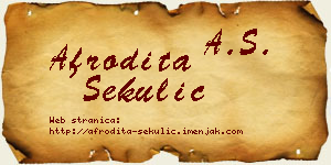Afrodita Sekulić vizit kartica